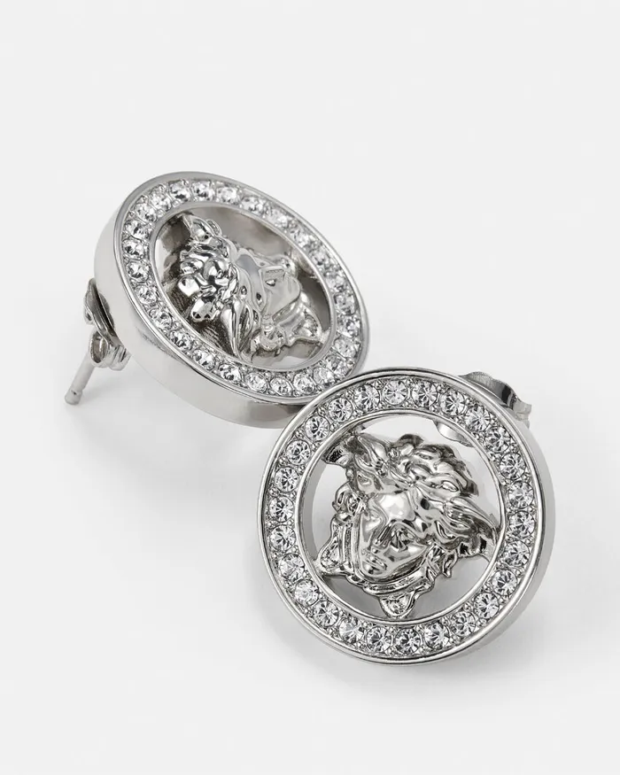 Versace Crystal Medusa 03995 Earrings Silver Women Earrings