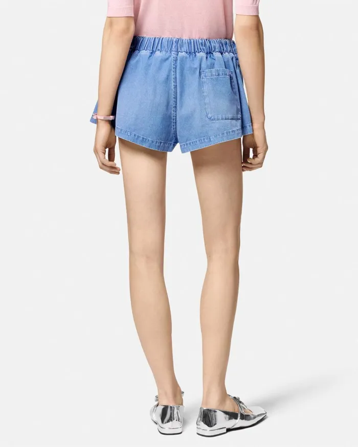Versace Denim Boxer Shorts Blue Women Denim