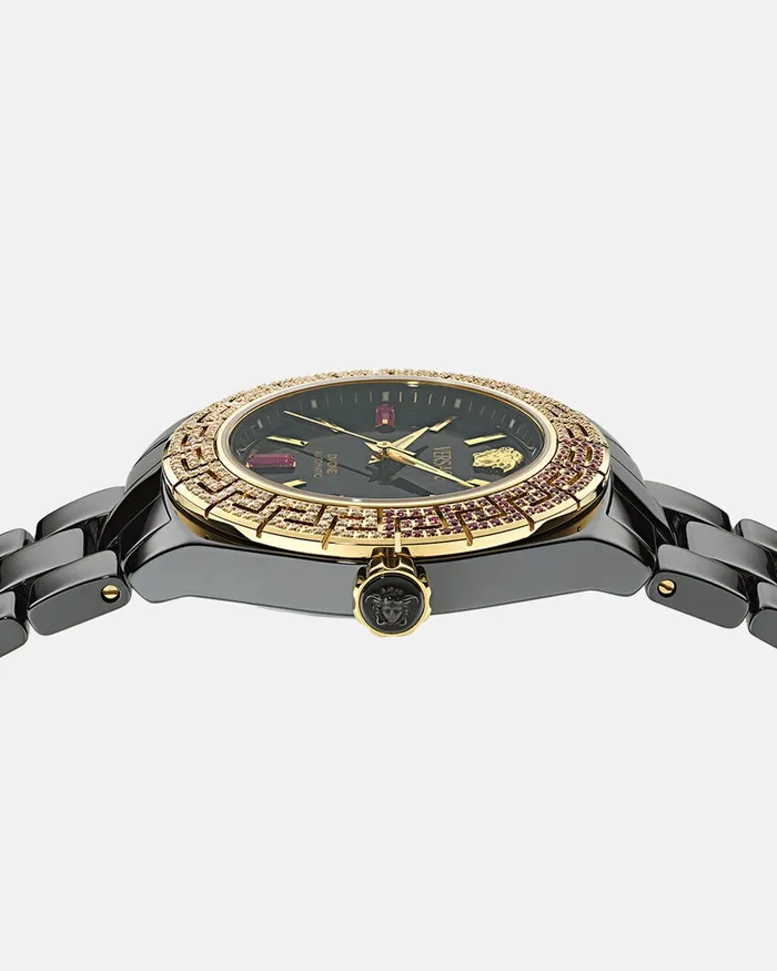 Versace Dv One Automatic Diamond Watch Black Women Watches