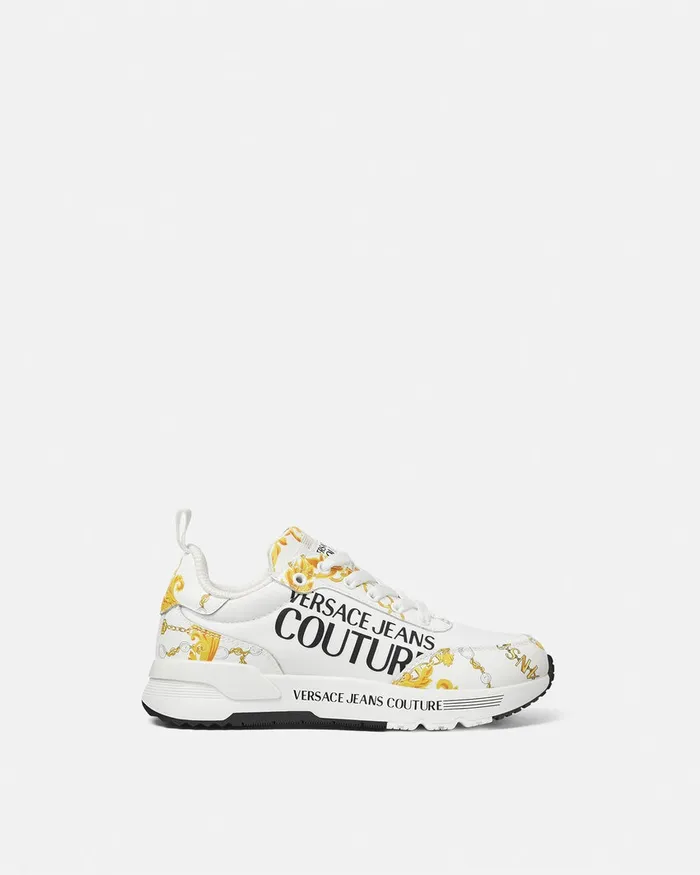 Versace Dynamic Chain Couture Sneakers Whiteprint Women Jeans Couture