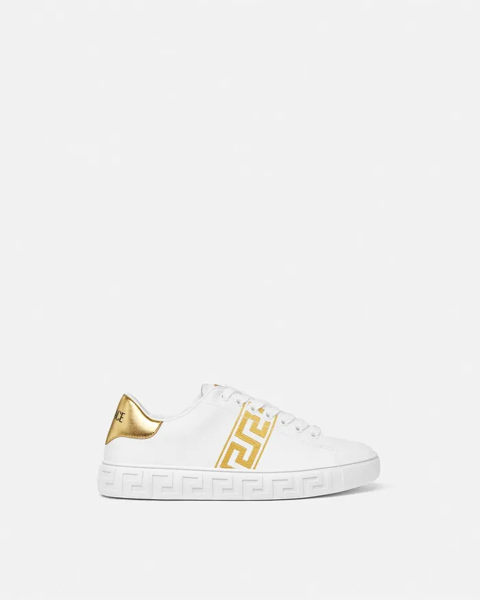 Versace Embroidered Greca Sneakers Whiteprint Women Sneakers