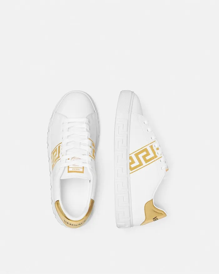 Versace Embroidered Greca Sneakers Whiteprint Women Sneakers