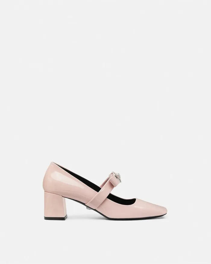 Versace Gianni Ribbon Block Pumps 55 Mm Light Pink Women Pumps and Slingbacks Versace Gianni Ribbon Block Pumps 55 Mm Light Pink Women Pumps and Slingbacks