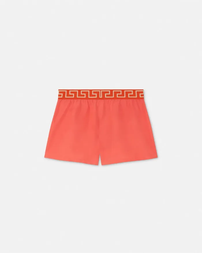 Versace Greca Border Swim Shorts Red Men Swimwear