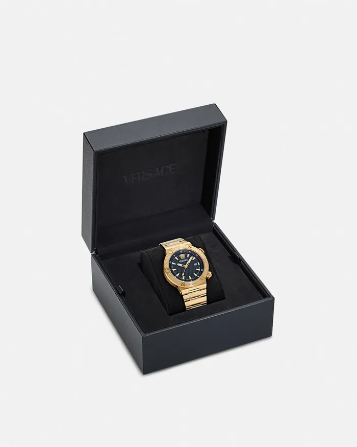 Versace Greca Logo Diver Watch Blackgold Men Watches