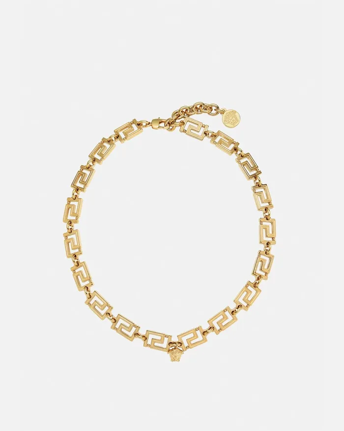 Versace Greca Necklace Light Gold WomenMen Necklaces