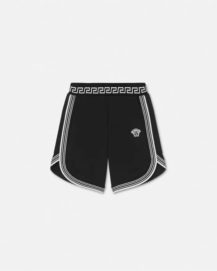 Versace Greca Sweat Shorts Black Kids Pants