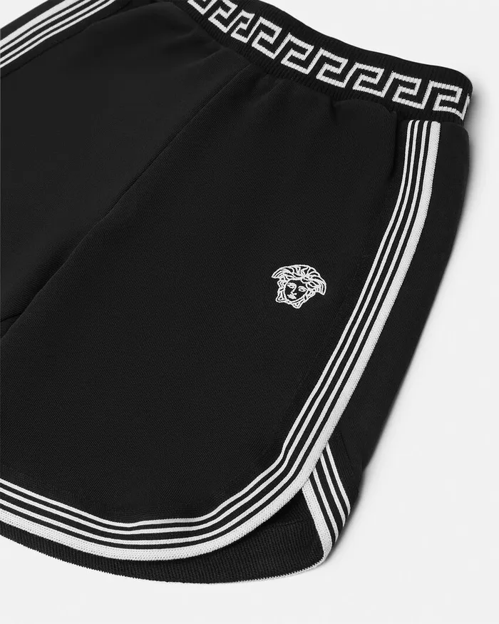 Versace Greca Sweat Shorts Black Kids Pants