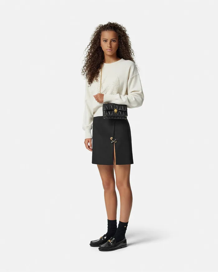 Versace Kleio Quilted Mini Bag Blackgold Women Shoulder and Crossbody