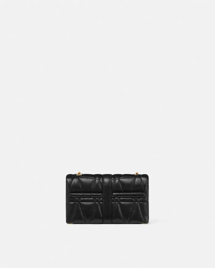 Versace Kleio Quilted Mini Bag Blackgold Women Shoulder and Crossbody