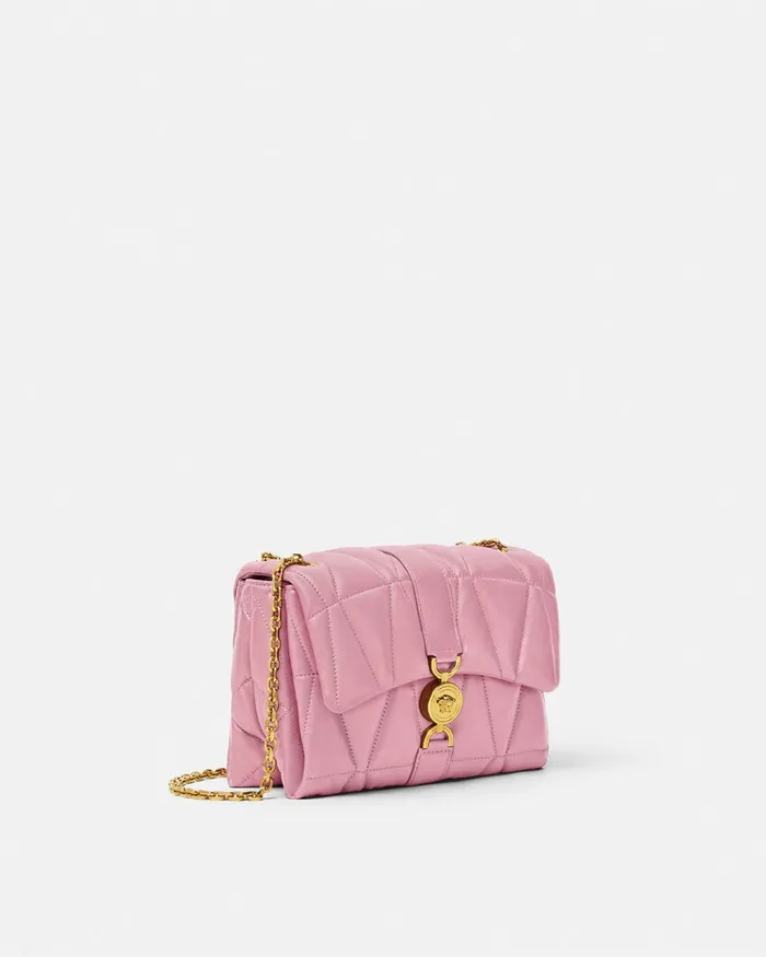 Versace Kleio Quilted Shoulder Bag Pink Women Shoulder and Crossbody