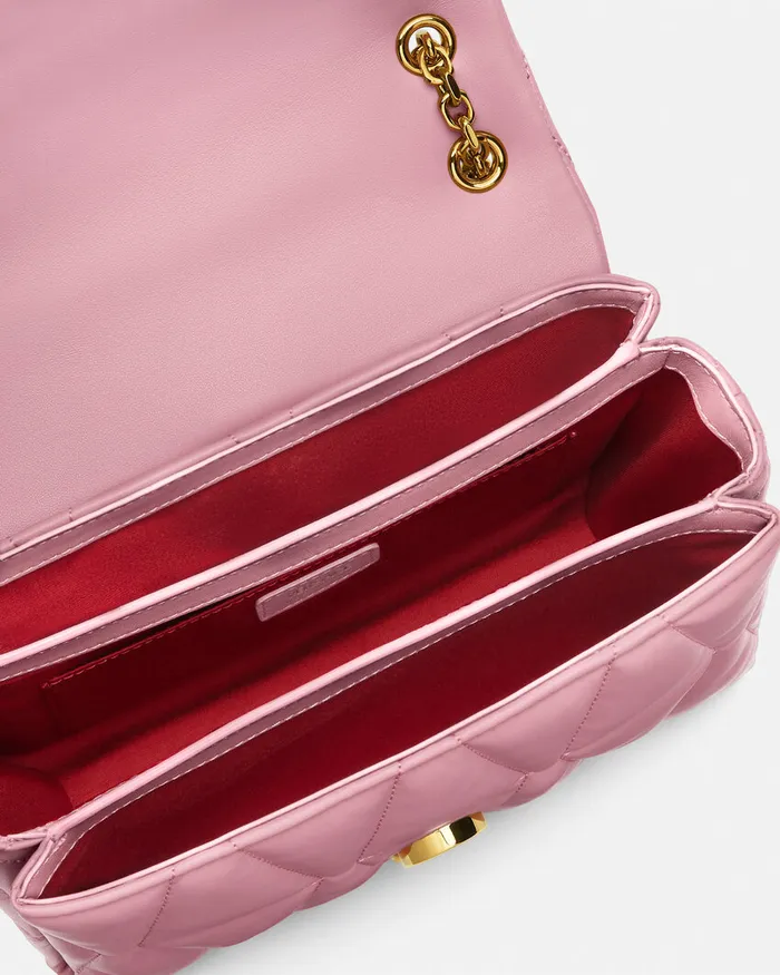 Versace Kleio Quilted Shoulder Bag Pink Women Shoulder and Crossbody