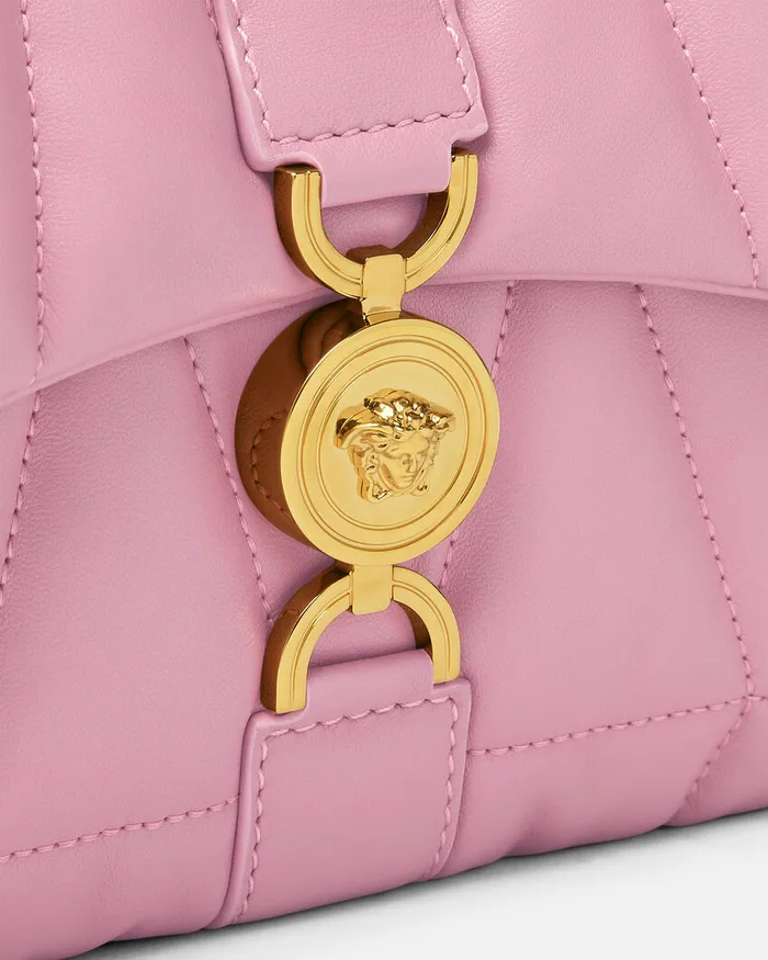 Versace Kleio Quilted Shoulder Bag Pink Women Shoulder and Crossbody