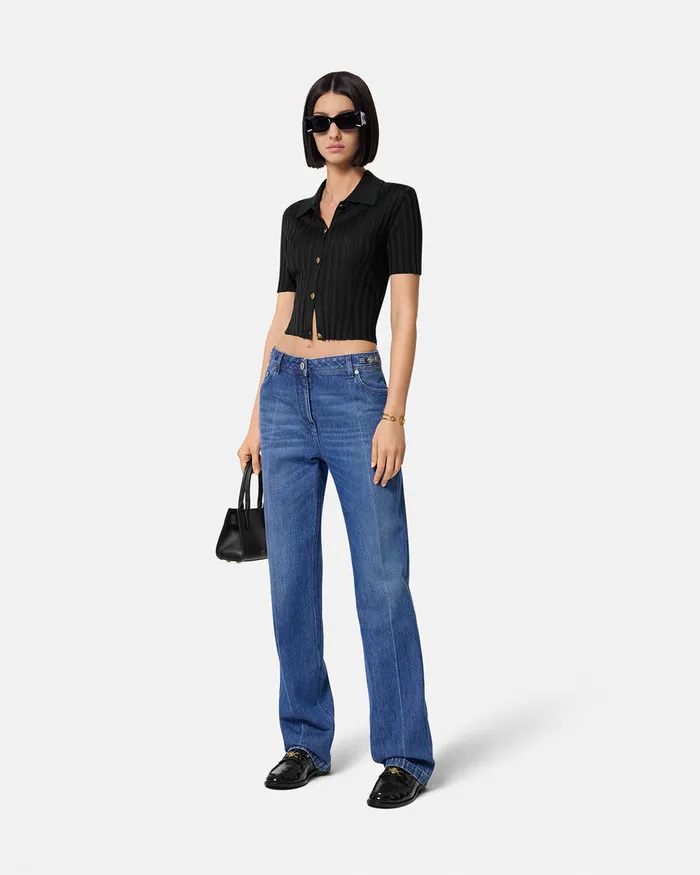 Versace Knit Shirt Black Women Knitwear