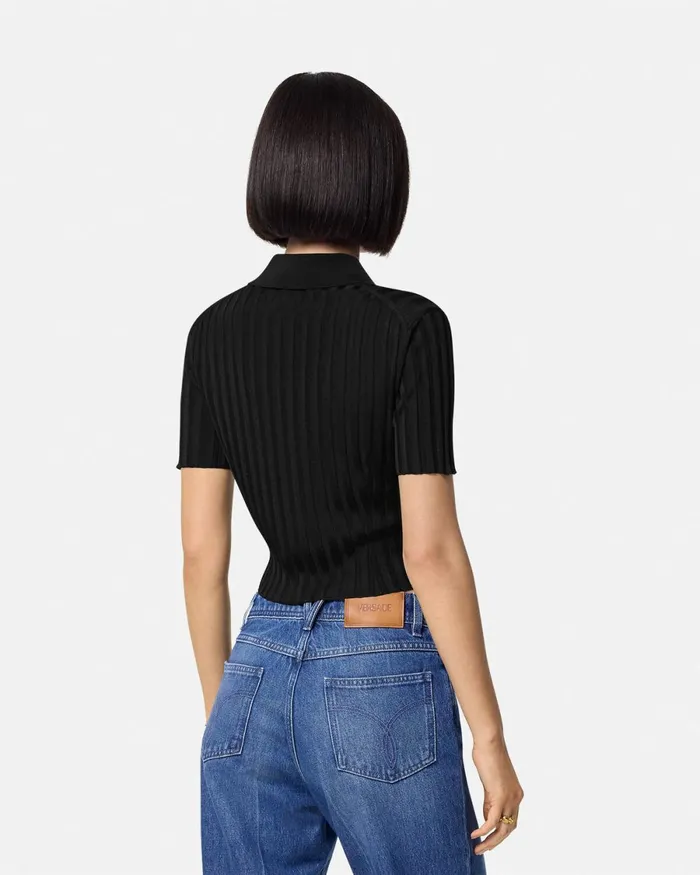 Versace Knit Shirt Black Women Knitwear