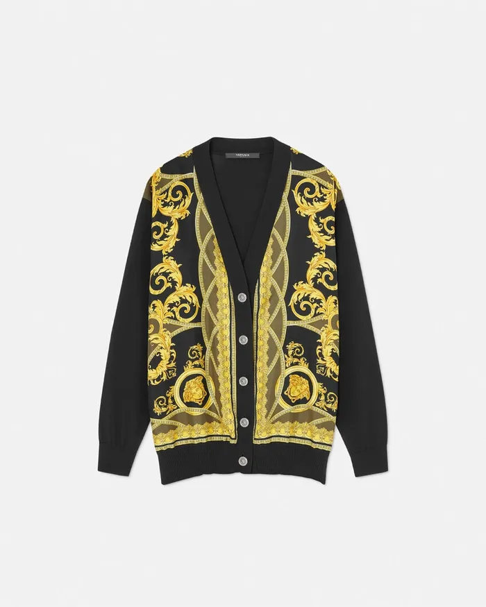 Versace La Coupe Des Dieux Oversized Cardigan Black Women Knitwear