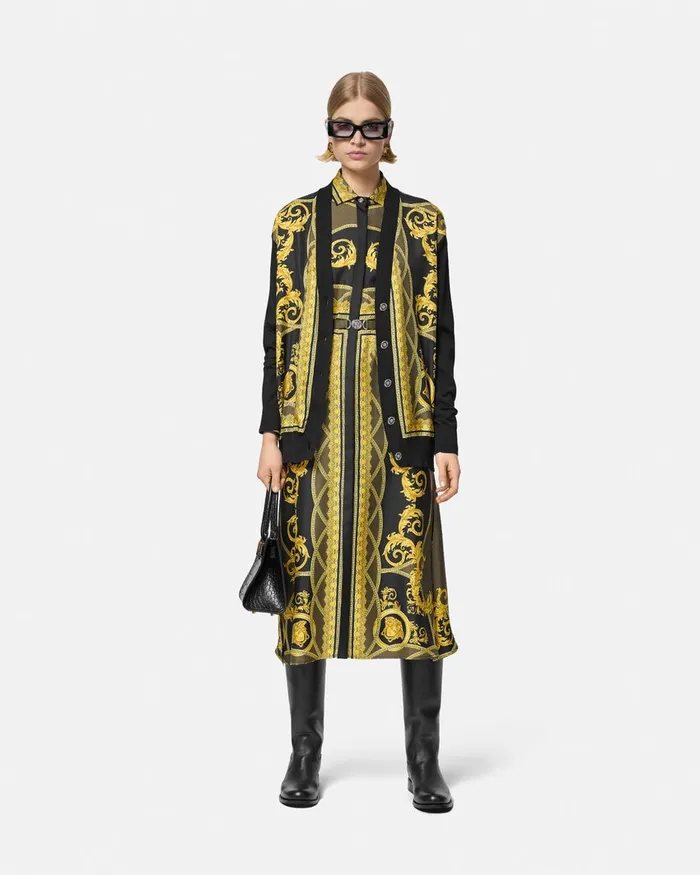 Versace La Coupe Des Dieux Oversized Cardigan Black Women Knitwear