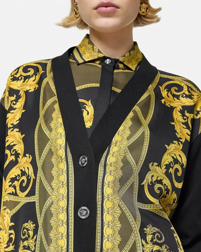 Versace La Coupe Des Dieux Oversized Cardigan Black Women Knitwear