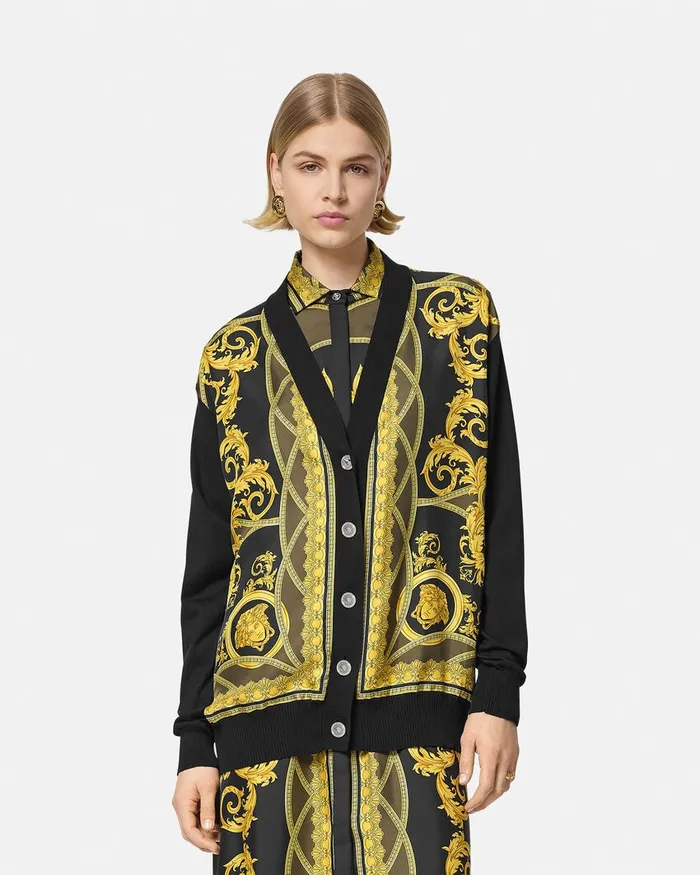 Versace La Coupe Des Dieux Oversized Cardigan Black Women Knitwear