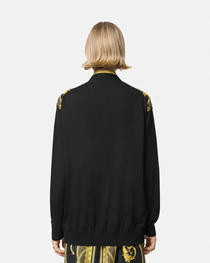Versace La Coupe Des Dieux Oversized Cardigan Black Women Knitwear