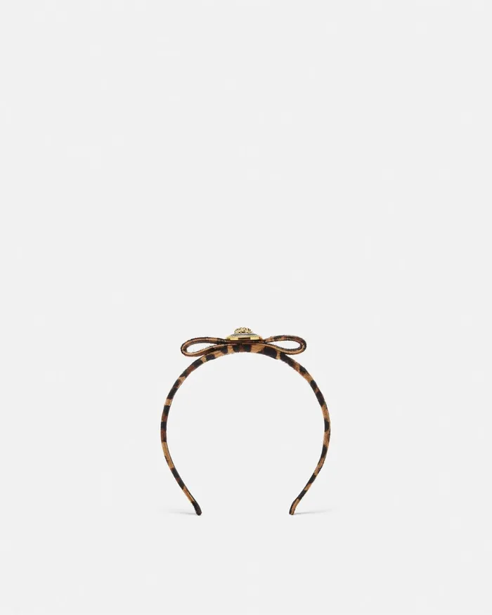 Versace Leopard Gianni Ribbon Headband Animalier Women Hair Accessories