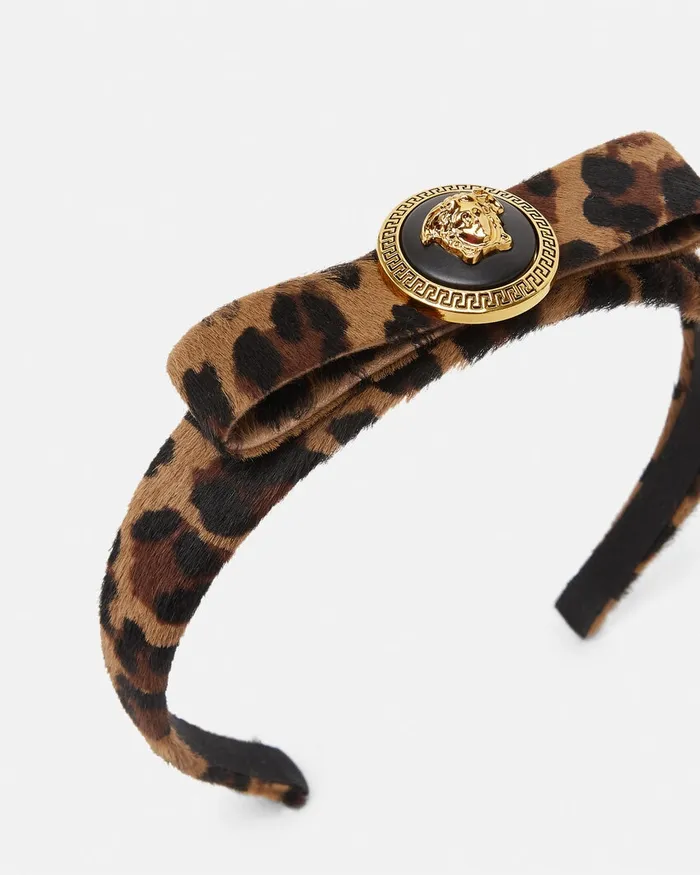 Versace Leopard Gianni Ribbon Headband Animalier Women Hair Accessories
