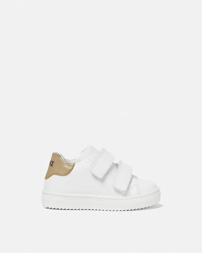 Versace Logo Baby Sneakers Whitegold Kids Shoes