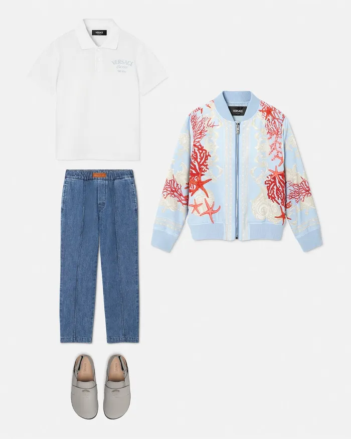 Versace Logo Jeans Blue Kids Denim