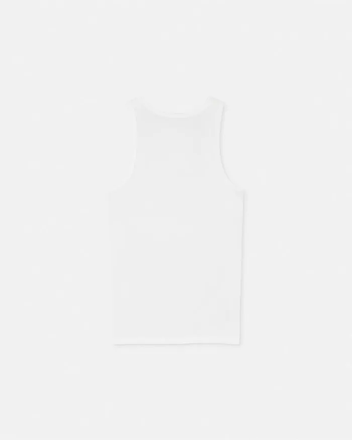 Versace Logo Ribbed Tank Top White Men Loungewear and Pajamas