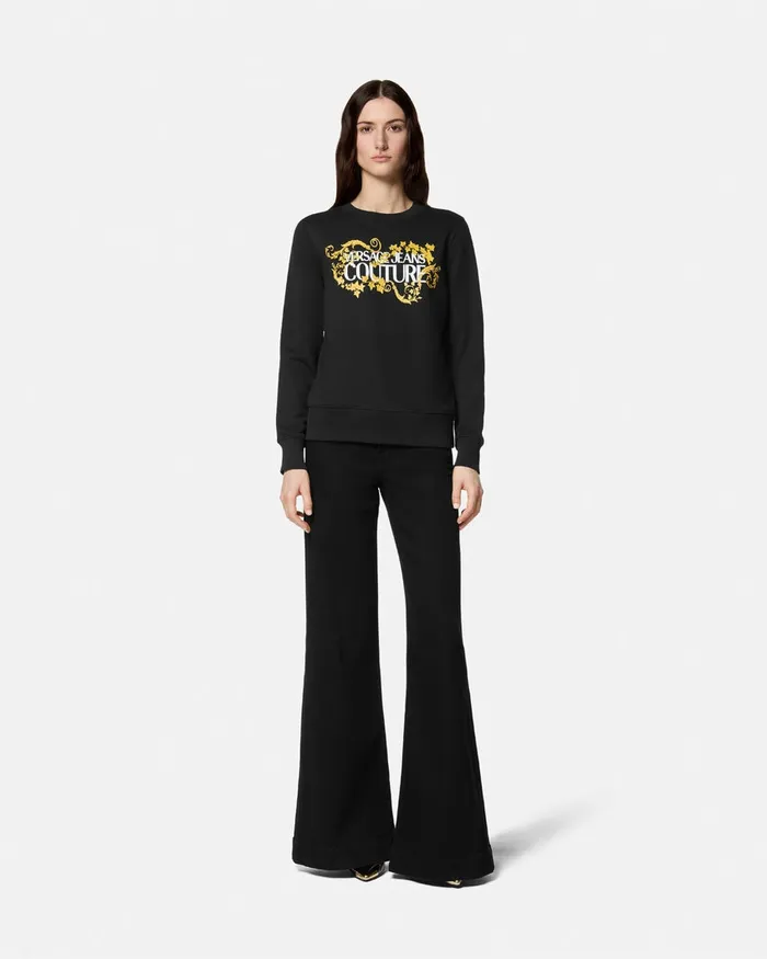 Versace Logo Sweater Blackgold Women Jeans Couture
