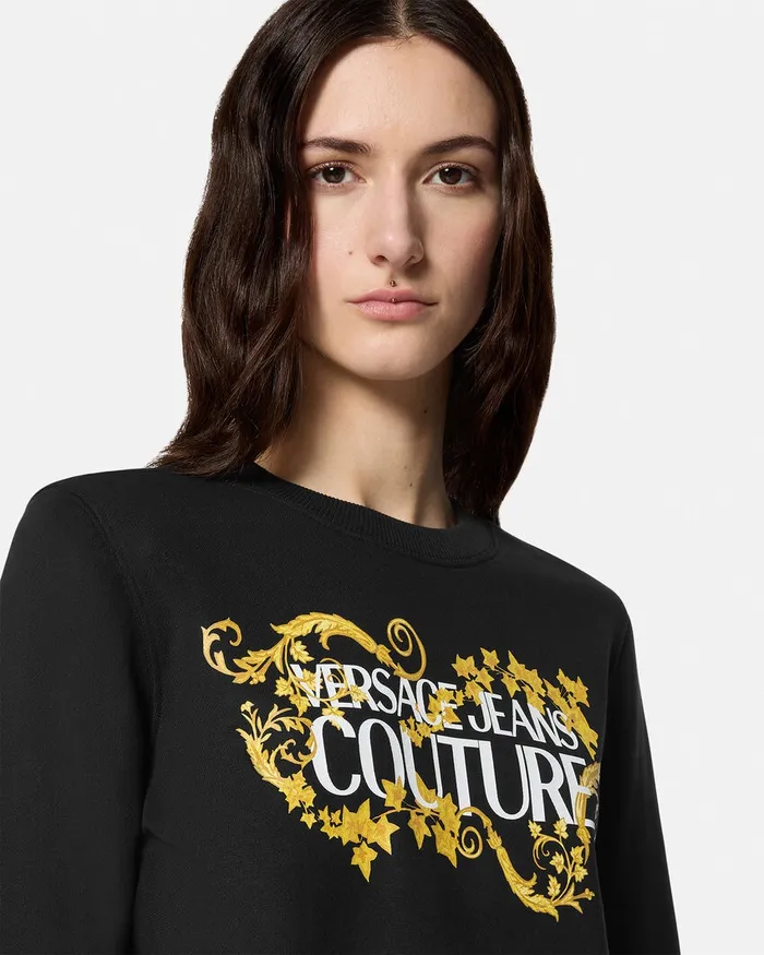 Versace Logo Sweater Blackgold Women Jeans Couture
