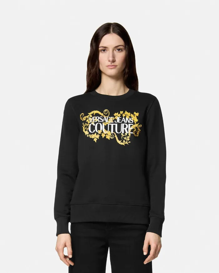 Versace Logo Sweater Blackgold Women Jeans Couture