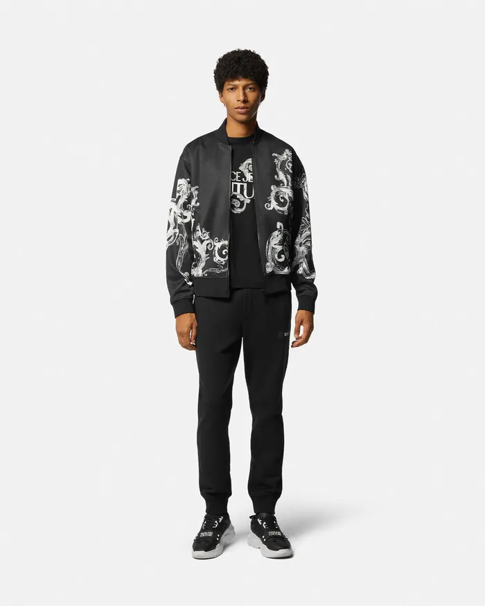 Versace Logo Sweatpants Blackprint Men Jeans Couture
