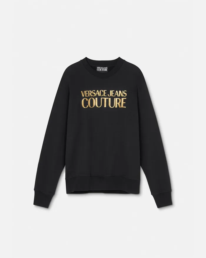 Versace Logo Sweatshirt Blackgold Men Jeans Couture