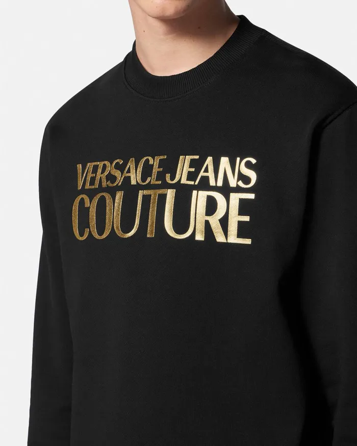 Versace Logo Sweatshirt Blackgold Men Jeans Couture