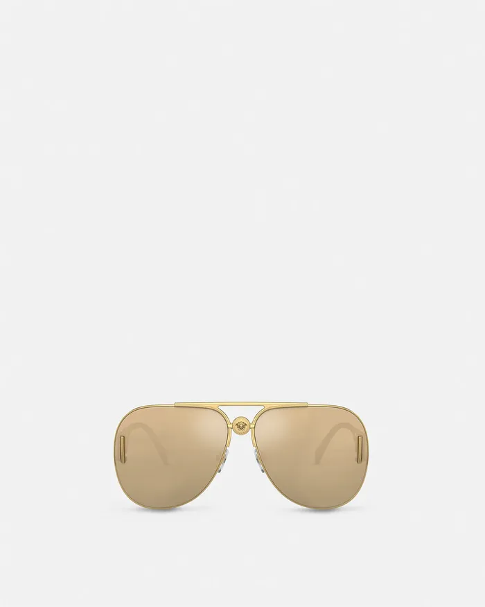 Versace Medusa 03995 Pilot Sunglasses Gold WomenMen Sunglasses