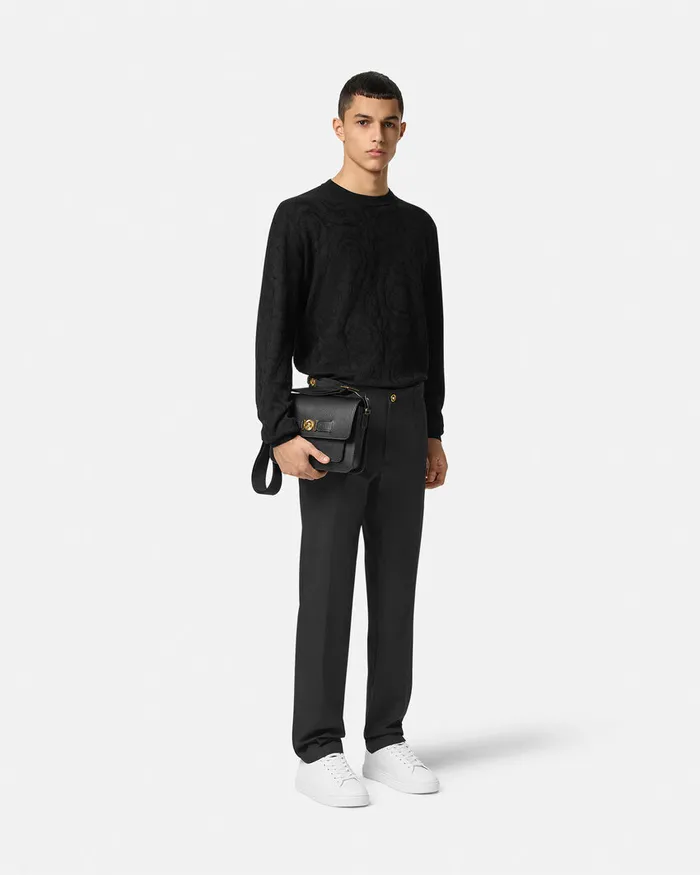 Versace Medusa Biggie StraightFit Pants Black Men Blazers and Suits