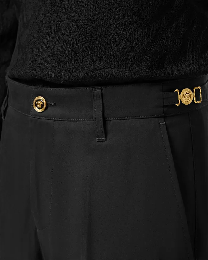 Versace Medusa Biggie StraightFit Pants Black Men Blazers and Suits