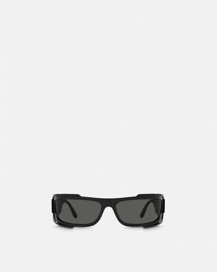 Versace Medusa Biggie Wrap Sunglasses Black WomenMen Sunglasses