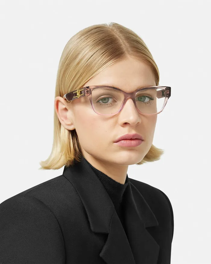 Versace Medusa Deco CatEye Glasses Havana Women Eyeglass Frames