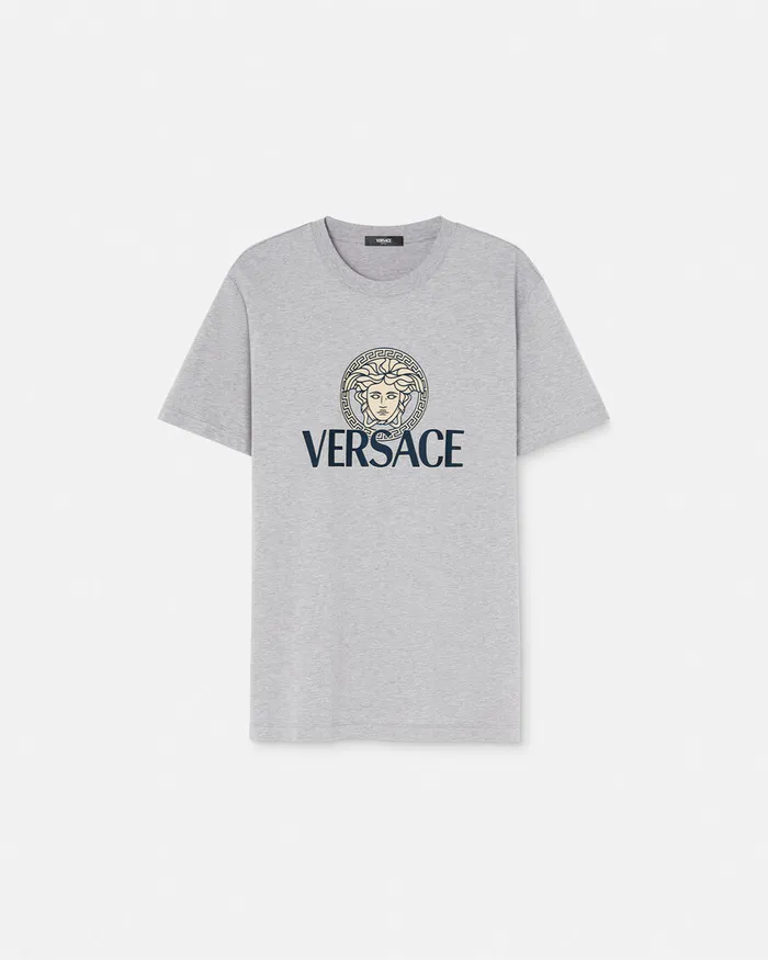 Versace Medusa Logo TShirt Gray Men TShirts and Polos