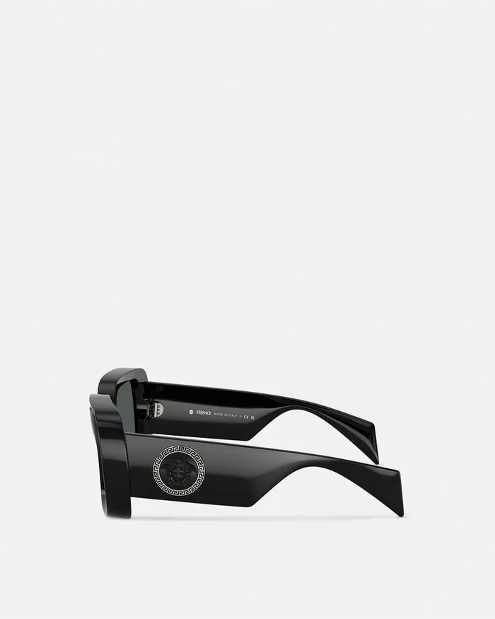Versace Medusa Medallion Sunglasses Blackgold WomenMen Sunglasses