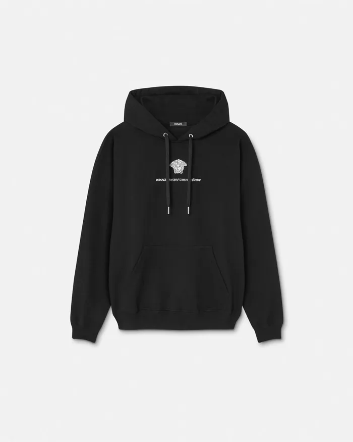 Versace Medusa Milano Hoodie Black Men Sweatshirts