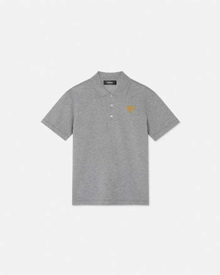 Versace Medusa Polo Shirt Gray Kids Tshirts and Polos