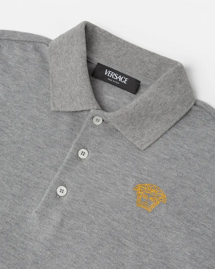 Versace Medusa Polo Shirt Gray Kids Tshirts and Polos