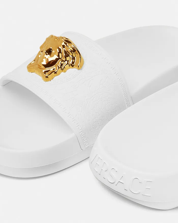 Versace Palazzo Slides White Women Sandals