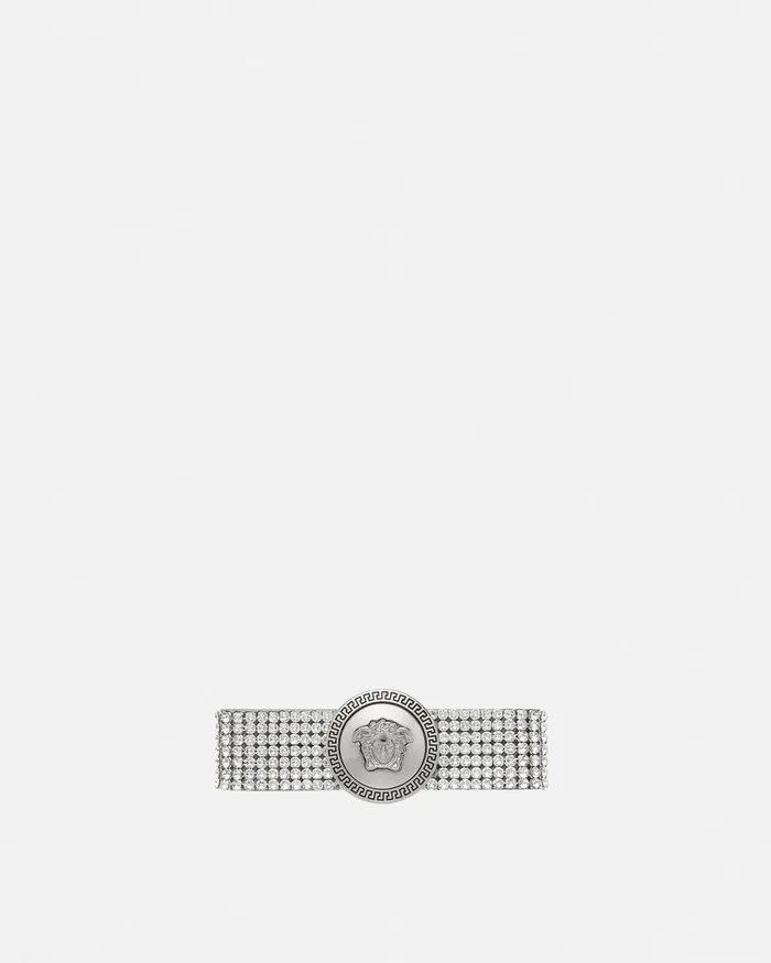 Versace Right Metal Mesh Gianni Ribbon Hair Clip Silver Women Hair Accessories Versace Right Metal Mesh Gianni Ribbon Hair Clip Silver Women Hair Accessories