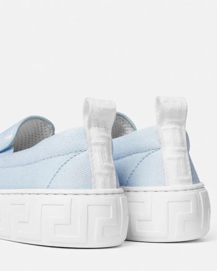 Versace Stella Marina SlipOn Sneakers Light Blue Kids Shoes