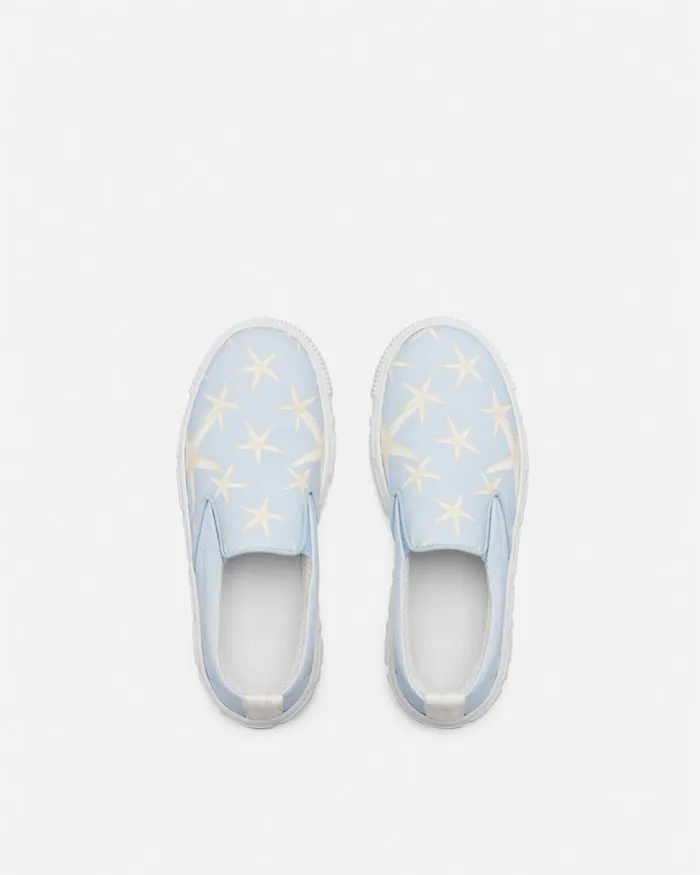 Versace Stella Marina SlipOn Sneakers Light Blue Kids Shoes