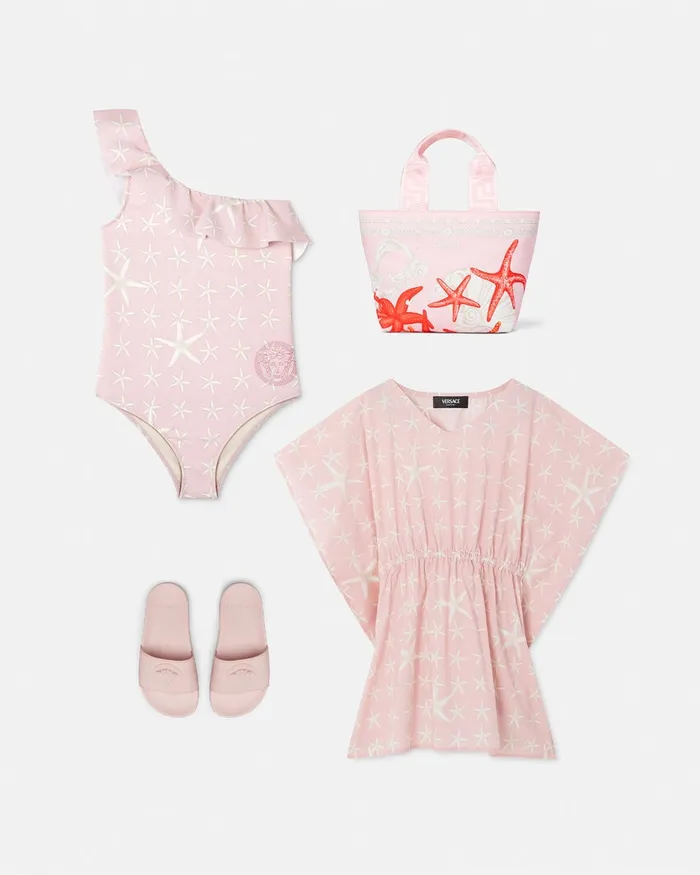 Versace Stella Marina Swimsuit White Kids Underwear and Beachwear